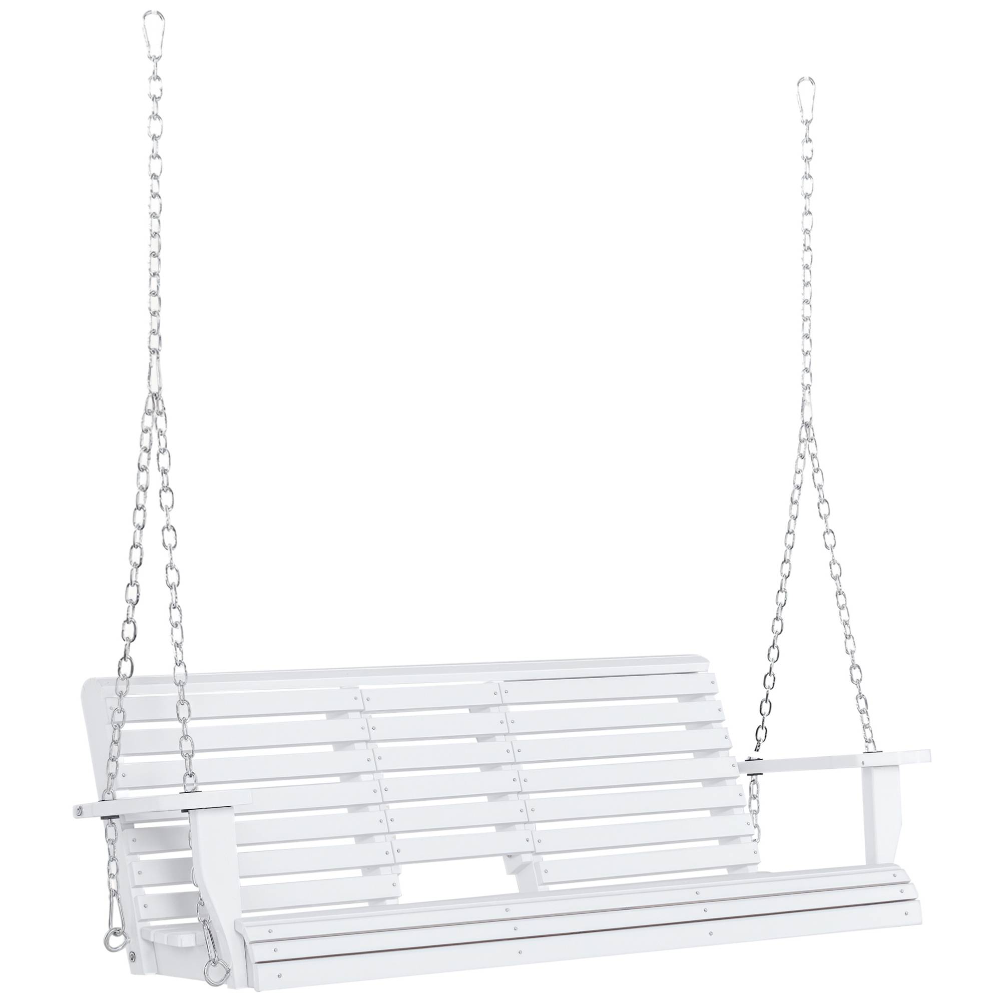 Balancelle suspendue bois massif jardin extérieur table centrale 150x75x53cm blanc - ComfortXL Outdoor Living