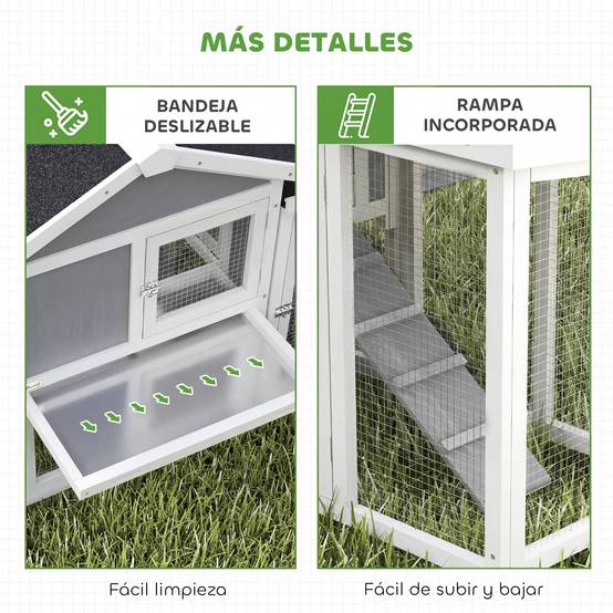 Poulailler bois extérieur multiniveau pondoir perchoir 204x85x93cm gris - ComfortXL Outdoor Living - Image 9