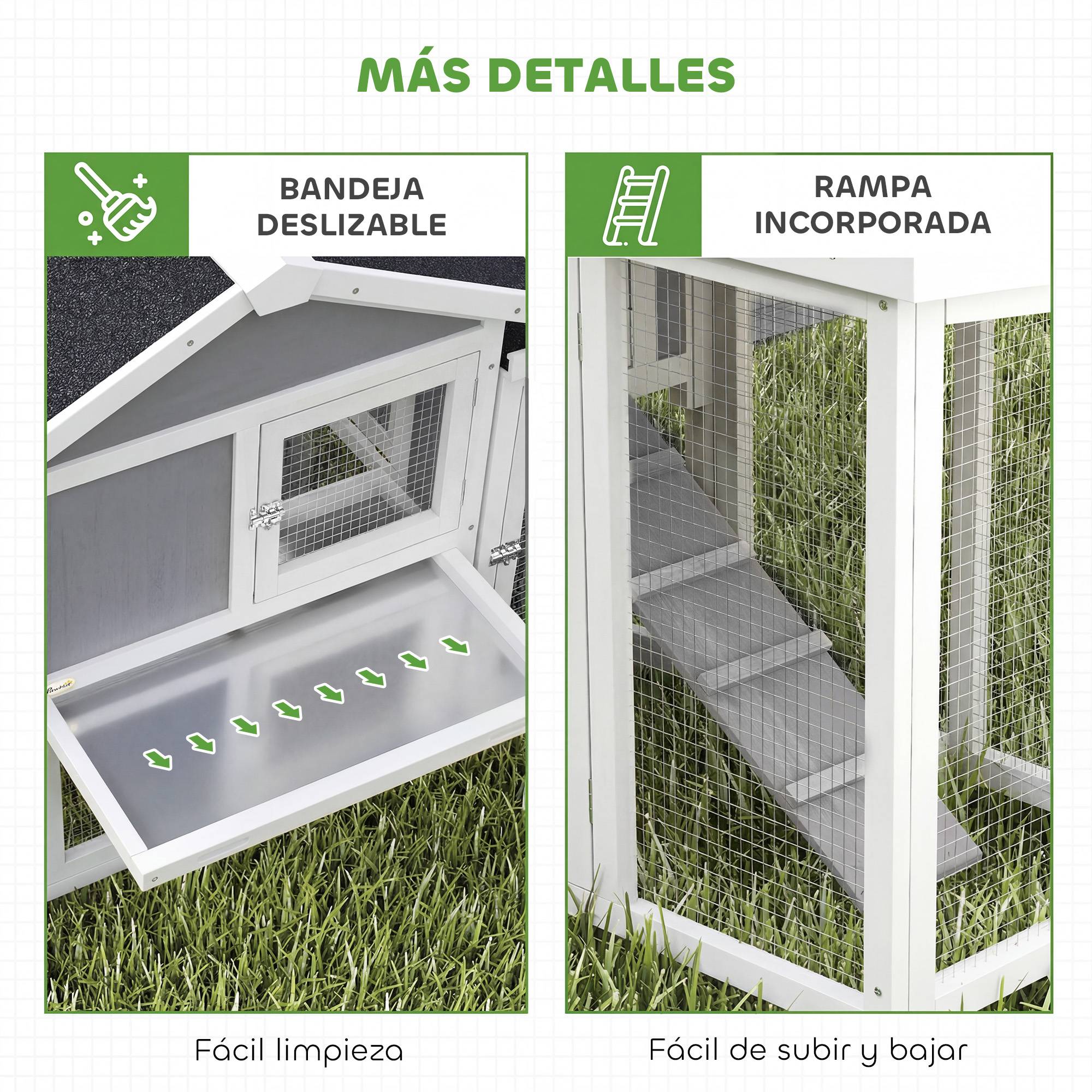 Poulailler bois extérieur multiniveau pondoir perchoir 204x85x93cm gris - ComfortXL Outdoor Living - Image 9