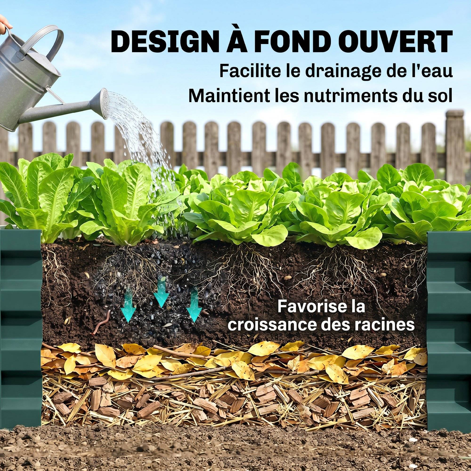 PANGIVO - Carré potager acier galvanisé vert foncé 120 x 120 x 30 cm - PANGIVO - Image 8