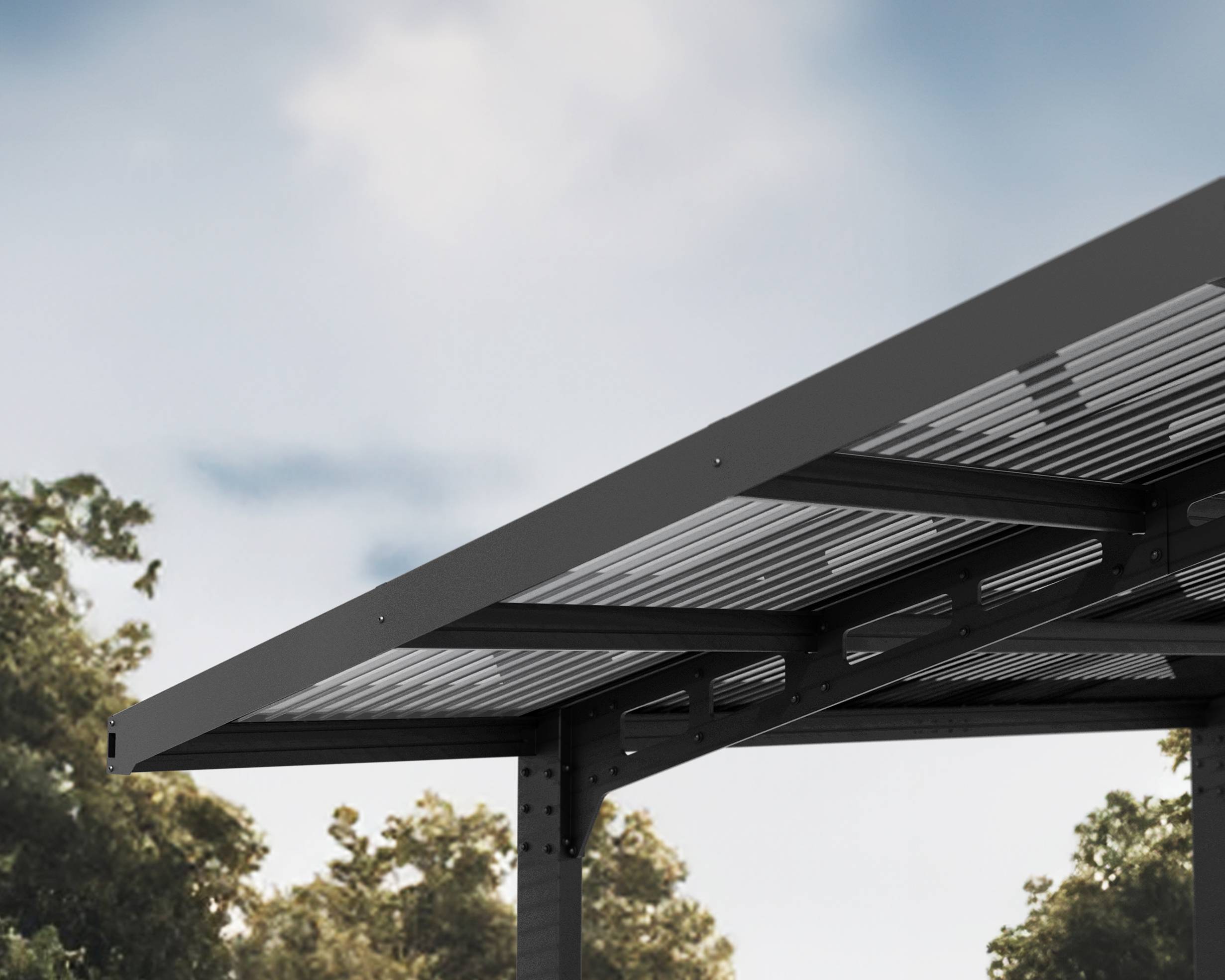 Canopia - CANOPIA CARPORT DOUBLE SYDNEY 5,4X5,9 ARC NOIR - Imagen 4