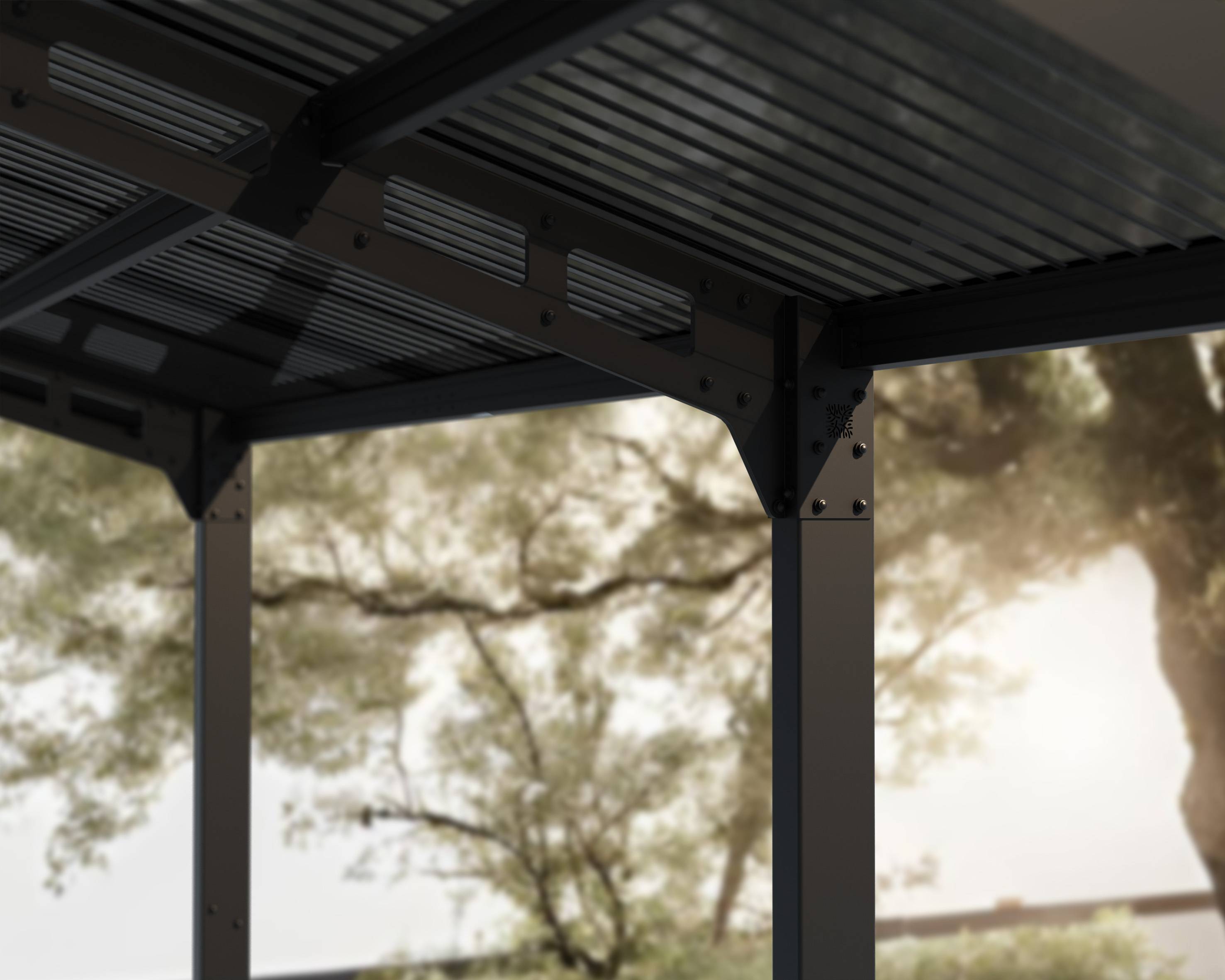Canopia - CANOPIA CARPORT DOUBLE SYDNEY 5,4X5,9 ARC NOIR - Imagen 3