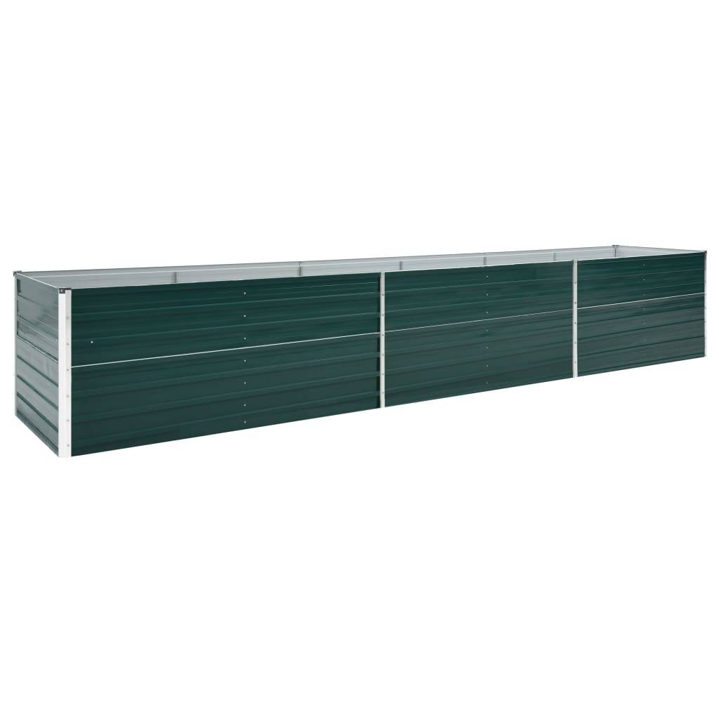 Helloshop26 - Jardinière lit surélevé plantes fleurs jardin acier galvanisé 480 x 80 x 77 cm vert - Imagen 1