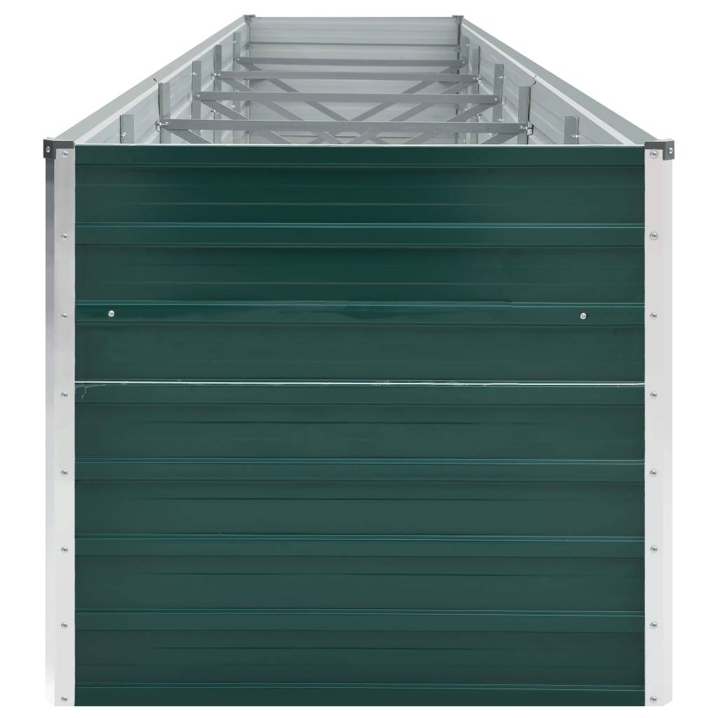 Helloshop26 - Jardinière lit surélevé plantes fleurs jardin acier galvanisé 480 x 80 x 77 cm vert - Imagen 4