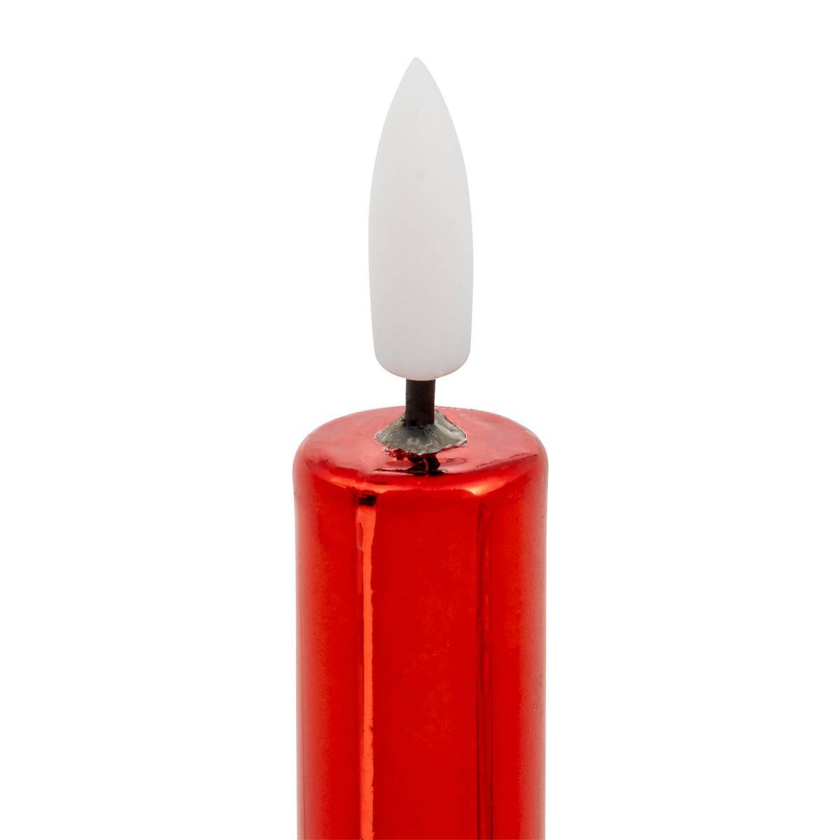 Feeric Christmas - Lot de 2 bougies LED bâton métal rouge - Feeric Lights & Christmas - Image 3