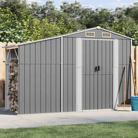 Maison Chic - Abri de jardin 2.58m² Cabane de jardin - gris 277x93x179 cm acier galvanisé - Meuble Pro MAISON CHIC - Imagen 2