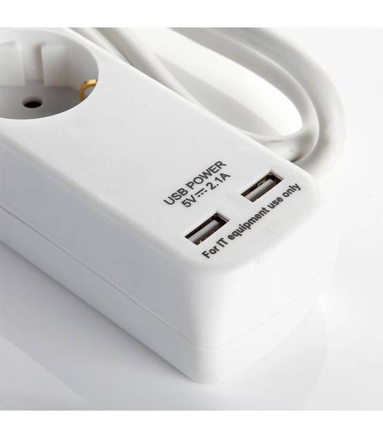Multiprise avec interrupteur 6 fiches et 2 ports usb, câble 3x1,5 1,4 mètre alyco ALYCO 199436 - Image 4