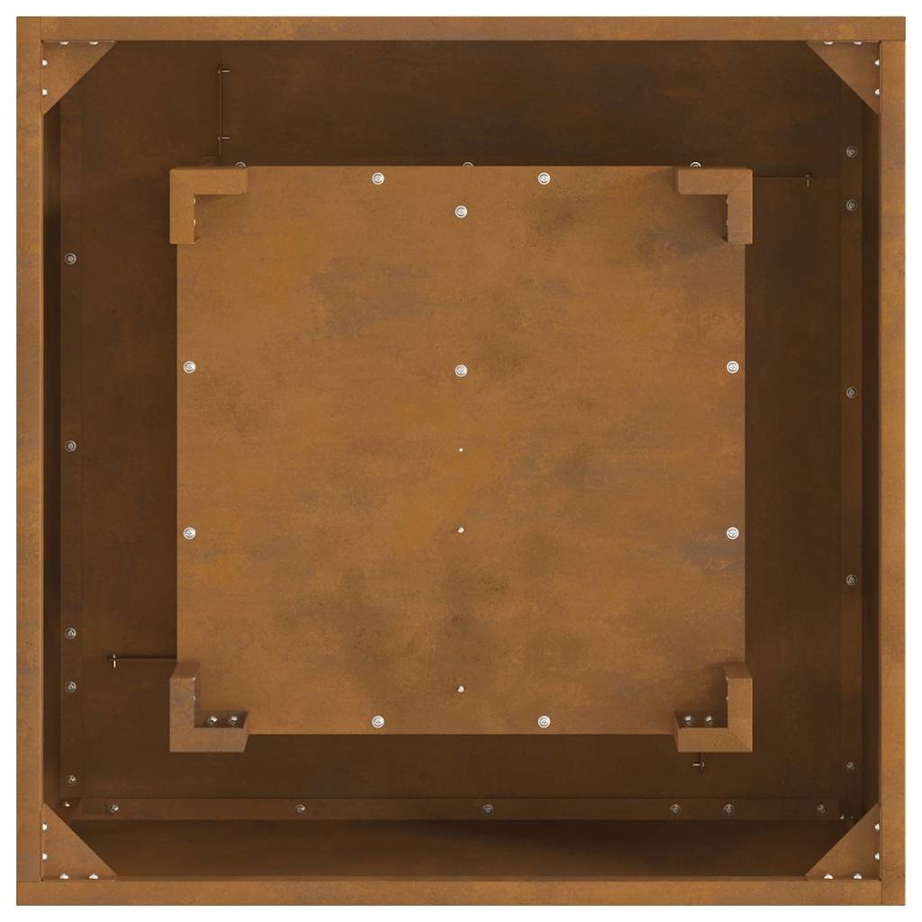 ComfortXL - Brasero de Jardin Carré en Acier Foyer à Bois Design Ouvert Marron 60x60 cm – ComfortXL Outdoor Living - Image 8