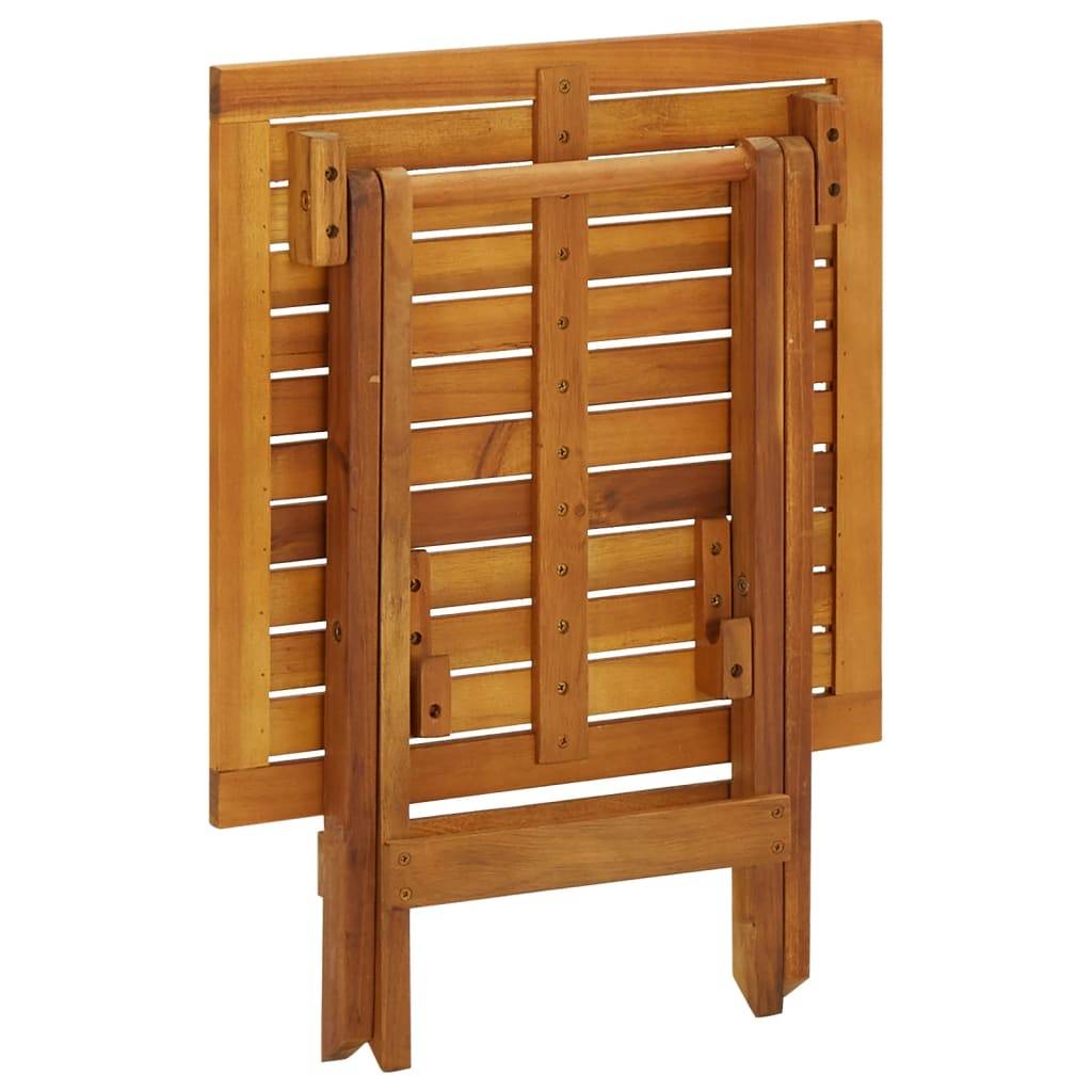 ComfortXL - Petite Table d'Appoint Pliable en Bois d'Acacia Massif, Carrée 46x46 cm, Idéale pour Balcon ou Bout de Canapé – ComfortXL Outdoor Living - Image 5