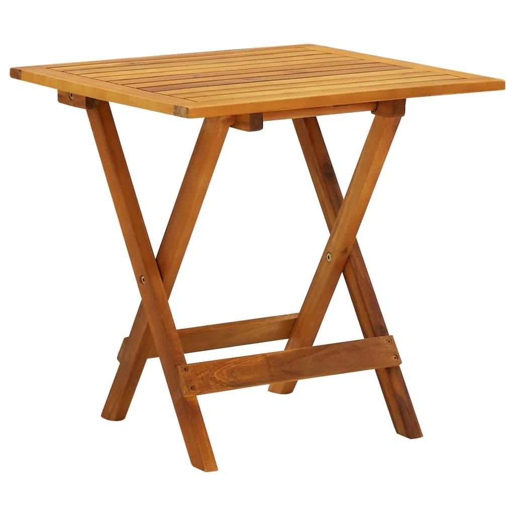 ComfortXL - Petite Table d'Appoint Pliable en Bois d'Acacia Massif, Carrée 46x46 cm, Idéale pour Balcon ou Bout de Canapé – ComfortXL Outdoor Living - Image 1