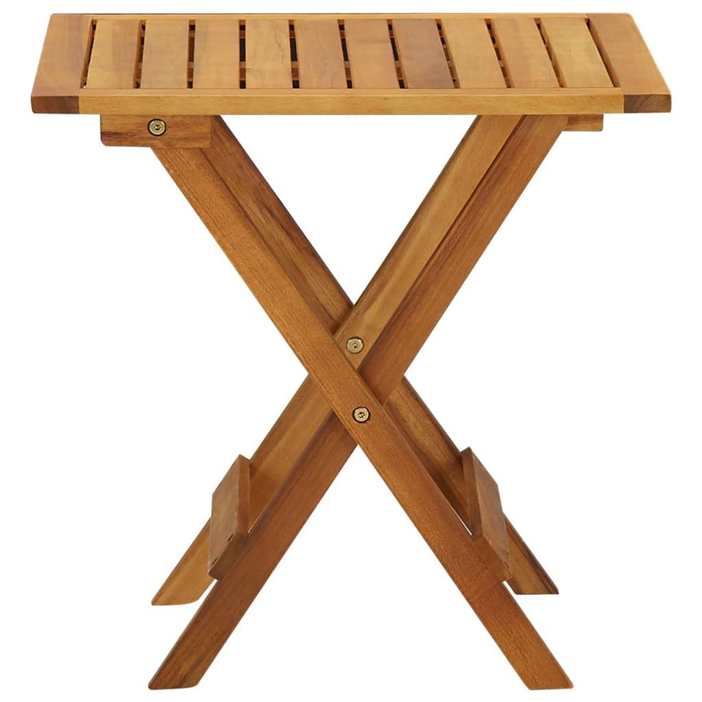 ComfortXL - Petite Table d'Appoint Pliable en Bois d'Acacia Massif, Carrée 46x46 cm, Idéale pour Balcon ou Bout de Canapé – ComfortXL Outdoor Living - Image 3