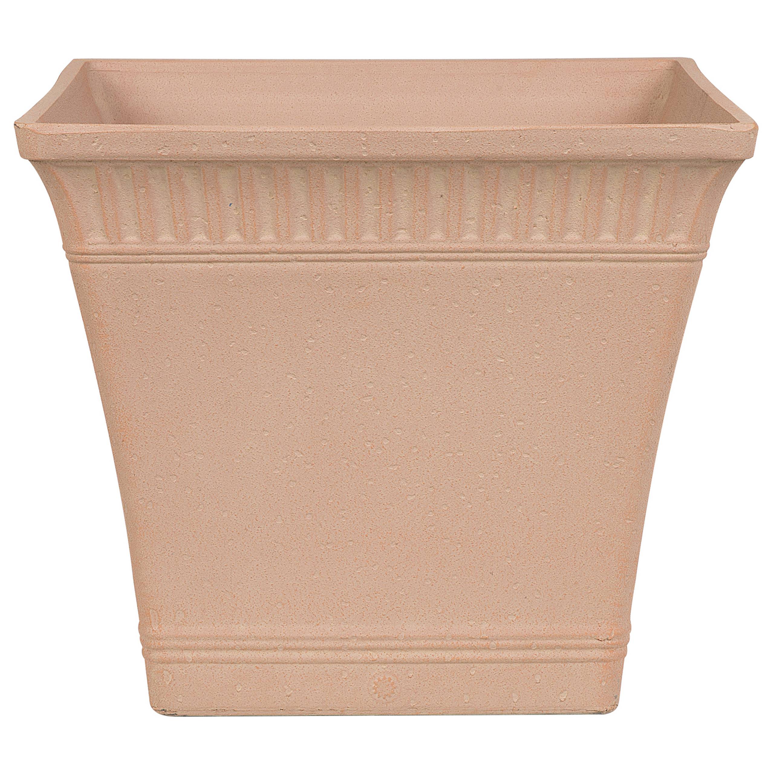 Beliani - Cache-Pot Carré Rouge Clair Effet Terracotta 34 x 34 x 30 cm Pot de Fleurs en Pierre et Polyrésine de Style Ancien pour Extérieur et Intérieur Beliani - Imagen 1