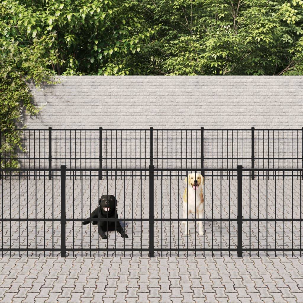Vidaxl - Chenil d'extérieur pour chiens Acier 45,16 m² vidaXL 3124645 - Imagen 1