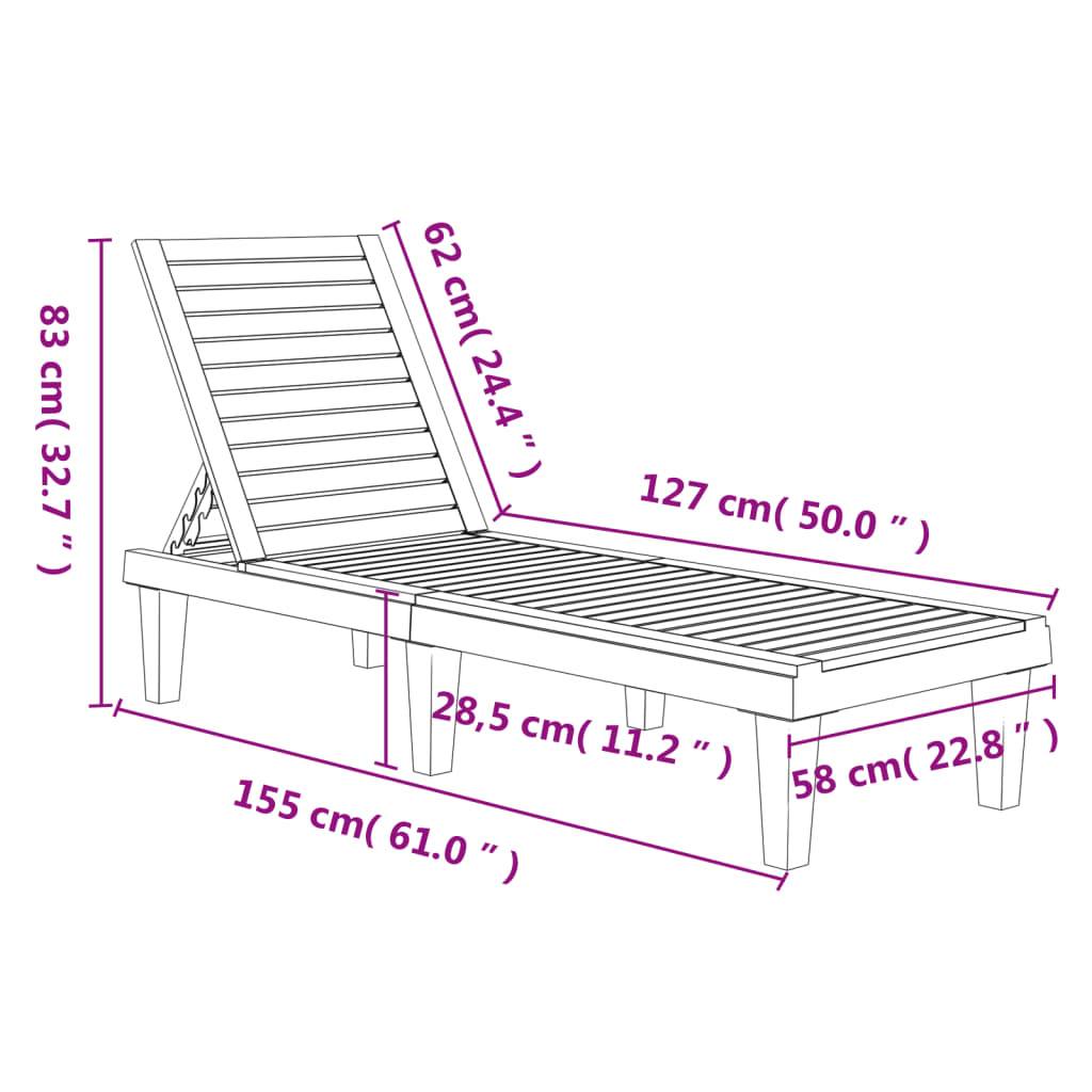 Bain de soleil imitation bois Polypropylène pour extérieur Dossier réglable Brun - ComfortXL Outdoor Living - Image 10