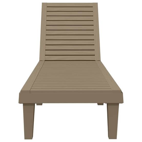 Bain de soleil imitation bois Polypropylène pour extérieur Dossier réglable Brun - ComfortXL Outdoor Living - Image 4