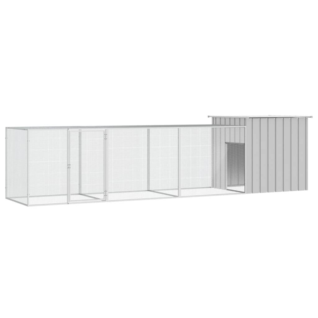 ComfortXL - Cage Poules Acier Galvanisé Extérieur Volailles Parc Modulable 400x91x100cm Gris - ComfortXL Outdoor Living