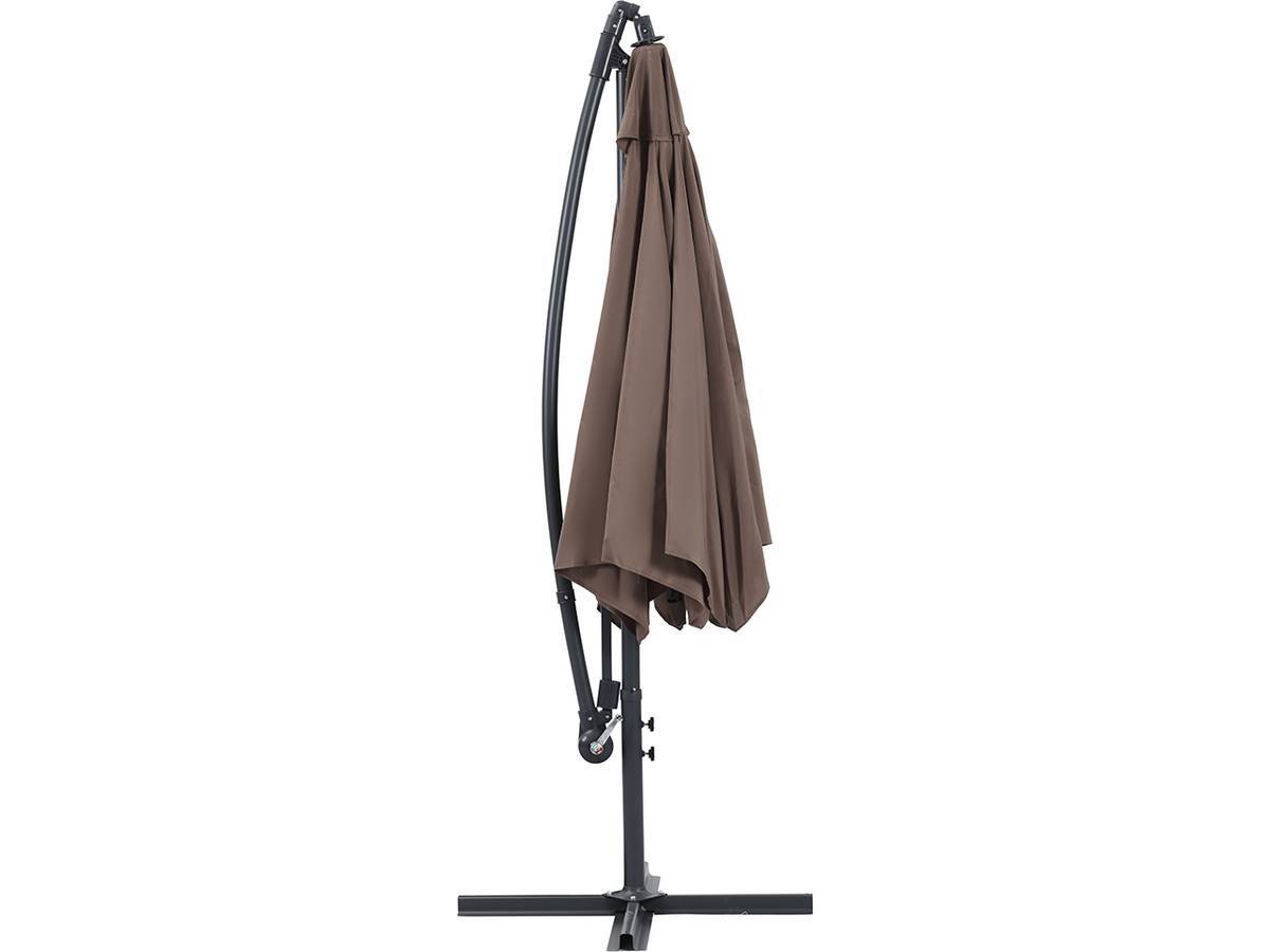 Parasol Jardin Déporté Alu "ilios" - Rond - ø 3 M - Taupe - Dalles Incluses -habitat Et Jardin - Image 2