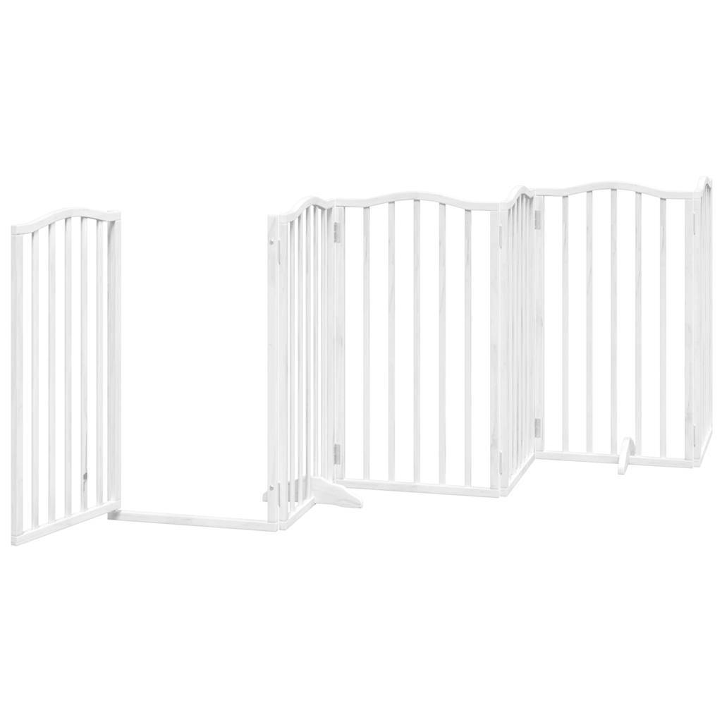 ComfortXL - Barrière sécurité chien haute avec porte 6 panneaux bois Blanc 300x90 cm – ComfortXL Outdoor Living - Image 4