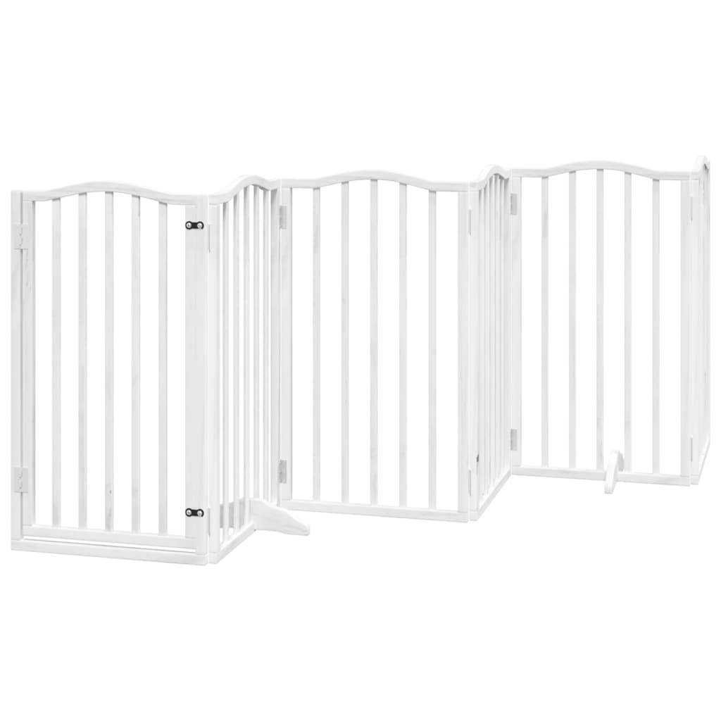 ComfortXL - Barrière sécurité chien haute avec porte 6 panneaux bois Blanc 300x90 cm – ComfortXL Outdoor Living - Image 2