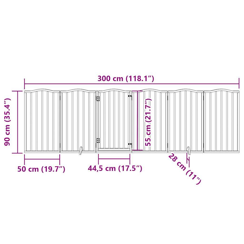 ComfortXL - Barrière sécurité chien haute avec porte 6 panneaux bois Blanc 300x90 cm – ComfortXL Outdoor Living - Image 3