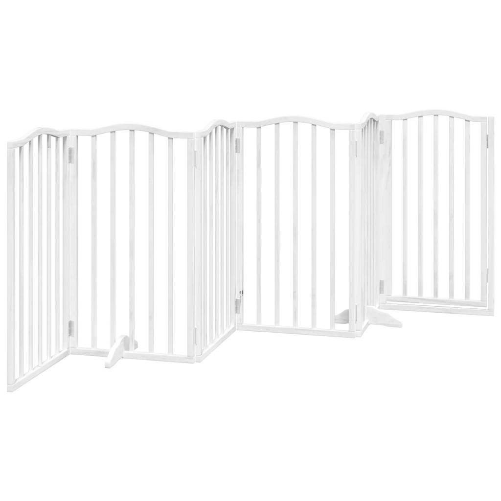 ComfortXL - Barrière sécurité chien haute avec porte 6 panneaux bois Blanc 300x90 cm – ComfortXL Outdoor Living - Image 6