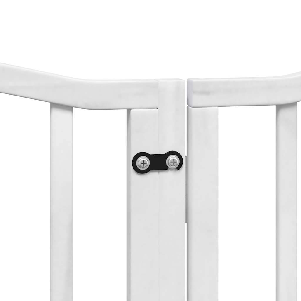 ComfortXL - Barrière sécurité chien haute avec porte 6 panneaux bois Blanc 300x90 cm – ComfortXL Outdoor Living - Image 8