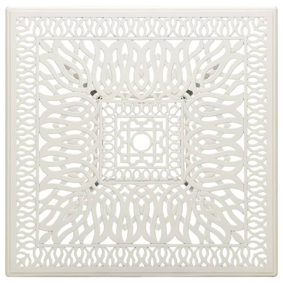 Table de jardin Blanc Aluminium coulé 90x90x73 cm - PANGIVO - Image 3
