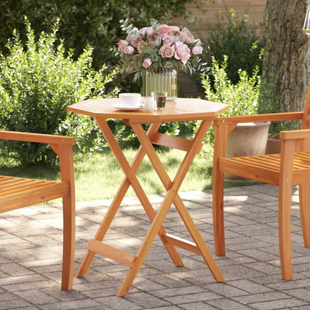 PANGIVO - Table pliable de jardin bois d'acacia massif Ø70x75 cm - PANGIVO