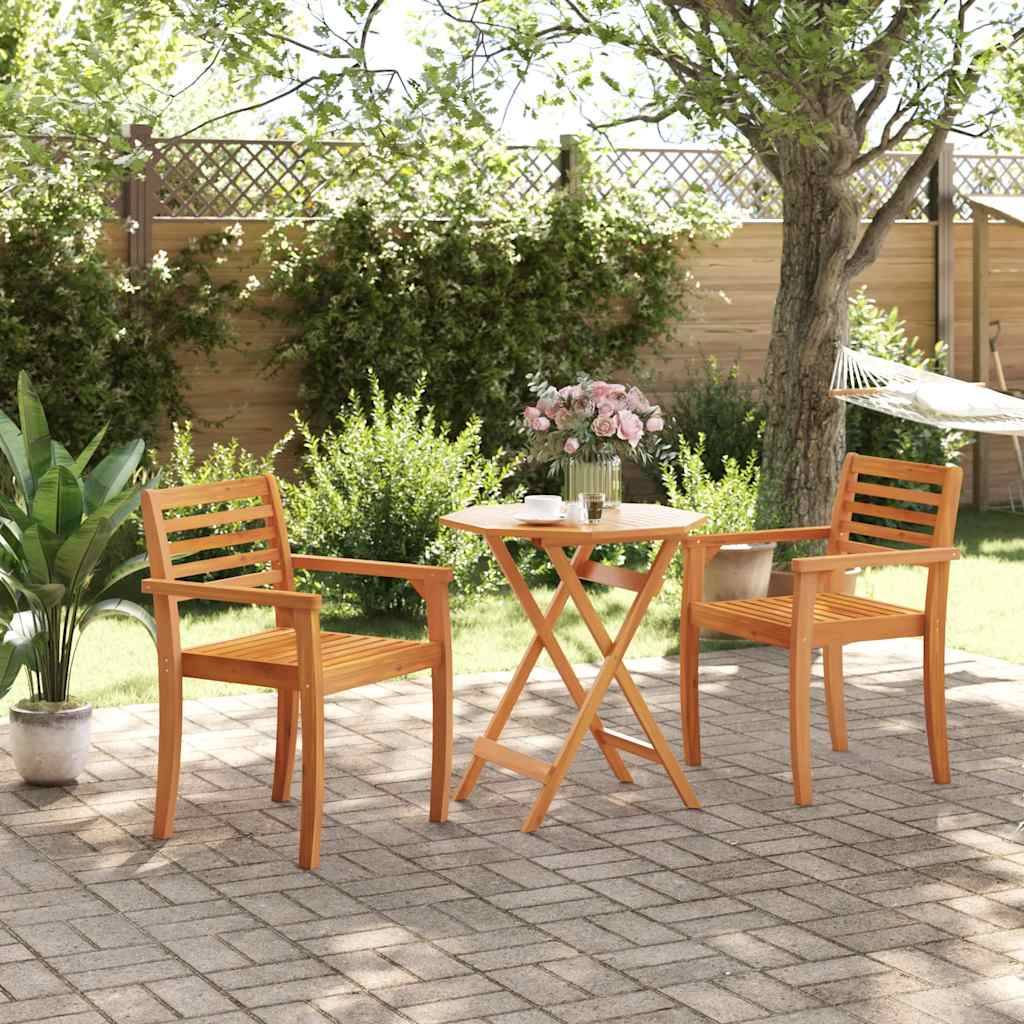 PANGIVO - Table pliable de jardin bois d'acacia massif Ø70x75 cm - PANGIVO - Image 3