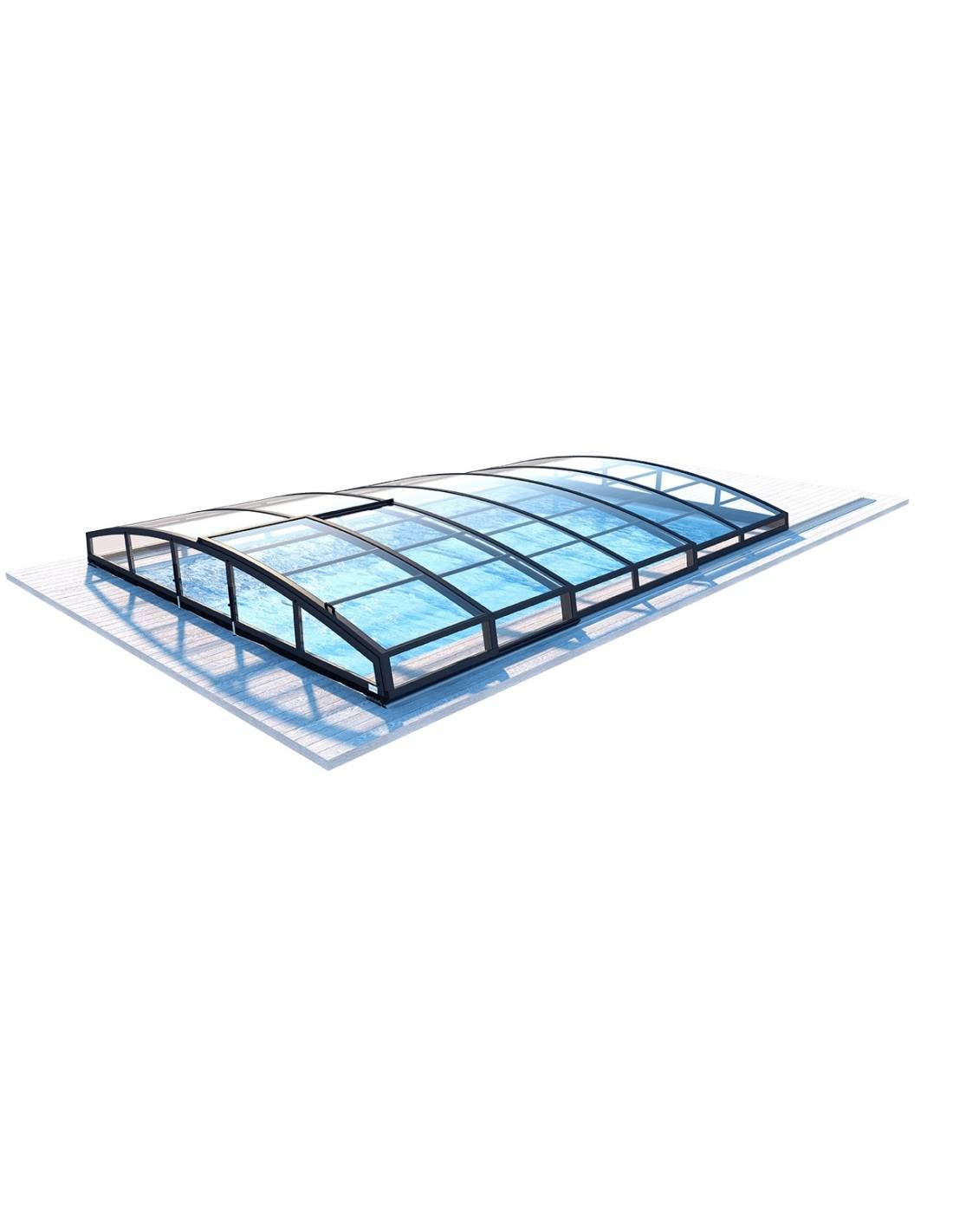 Altanka - Abri de piscine Skyline pour les modèles 7,20x4,20 m - BAS58, BAS758 - polycarbonate massif 3 mm - Couleur Ral7016 Graphite - ECO318 - Imagen 1