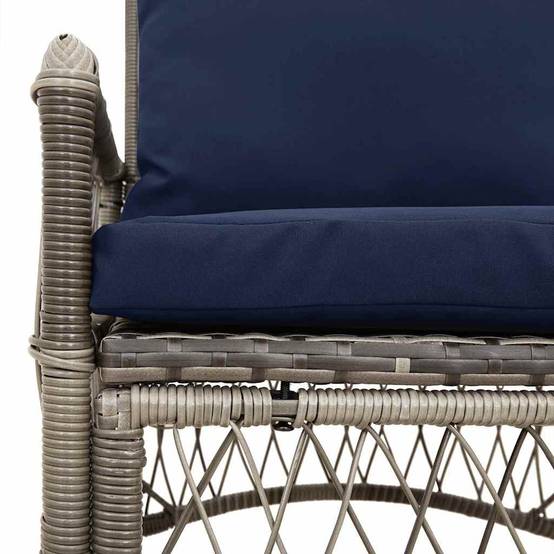 Chaise de jardin avec coussin Polyrotin Gris 73 x 61 x 77 cm, Poids :10.8kg - PANGIVO - Image 7