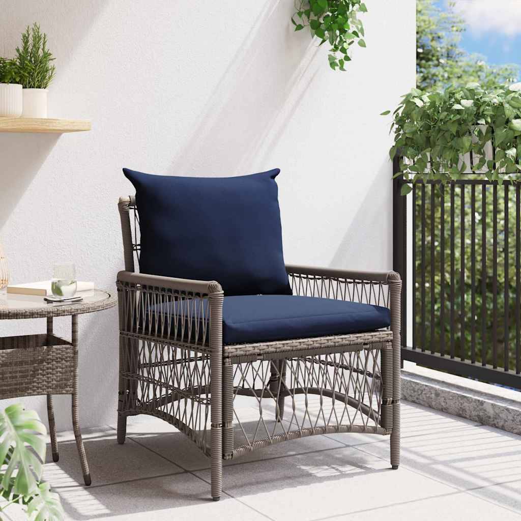 Chaise de jardin avec coussin Polyrotin Gris 73 x 61 x 77 cm, Poids :10.8kg - PANGIVO - Image 3
