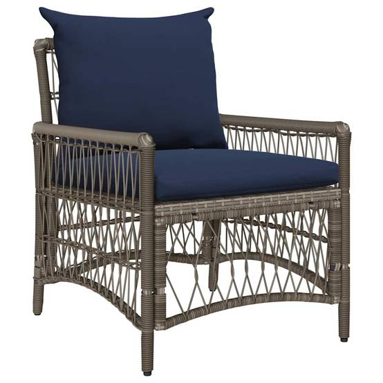 Chaise de jardin avec coussin Polyrotin Gris 73 x 61 x 77 cm, Poids :10.8kg - PANGIVO - Image 2