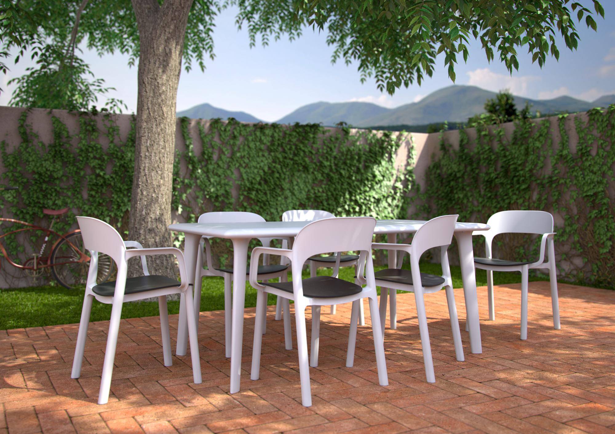 Garbar - Chaises Ona garbar plastique blanc (Lot de 4) - Image 3