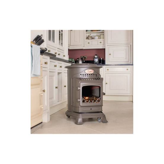 Universal - Poele à gaz 3,4KW Fonte véritable Provence Marron miel + Tuyau gaz + Detendeur gaz butane UNIVERSAL - Imagen 2