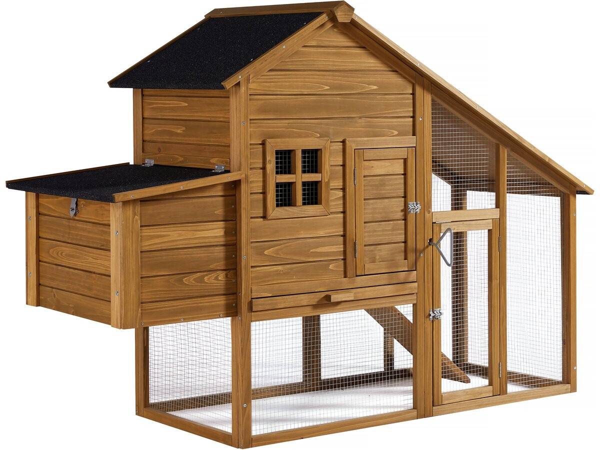 Poulailler "princesse" Avec Pondoir En Bois - 4 Poules - Marron -habitat Et Jardin - Image 1