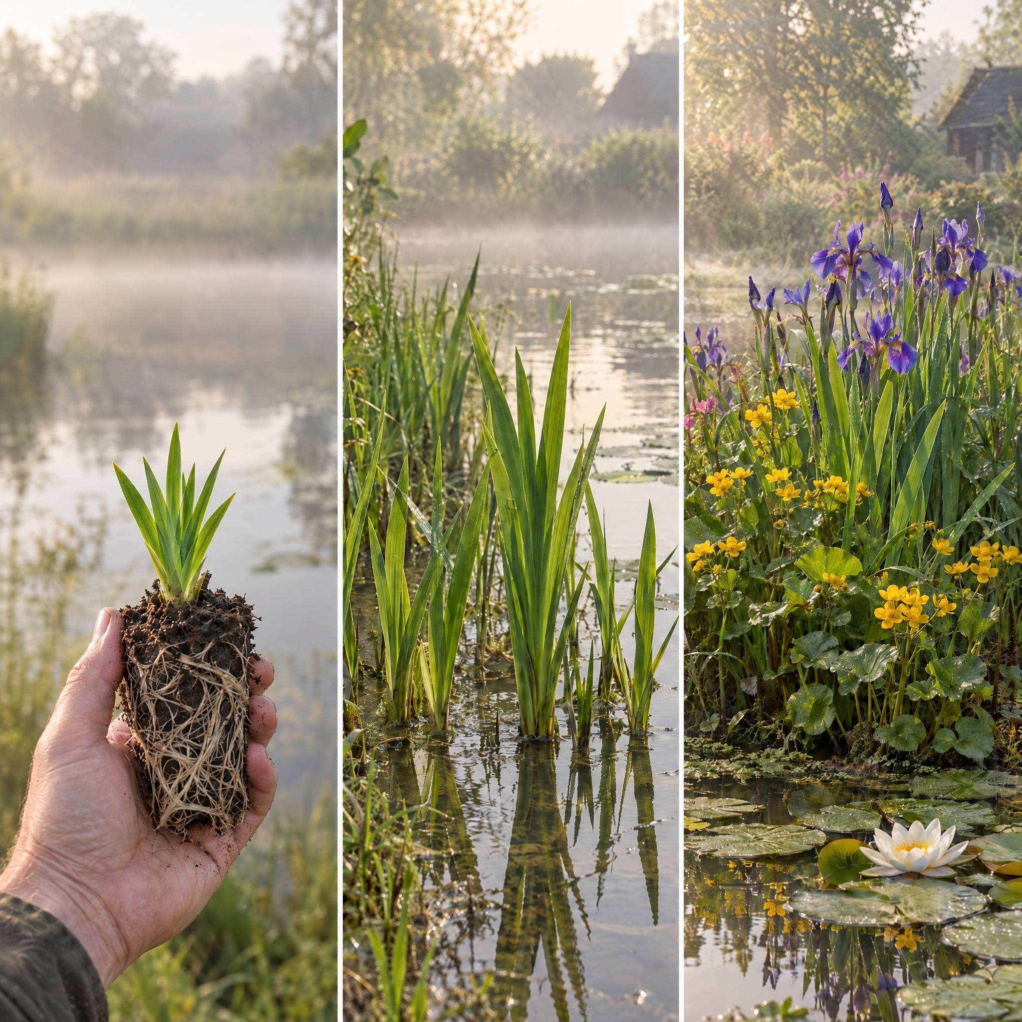 Iris blanc - Iris kaempferi - Lot de 4 avec panier - Image 5