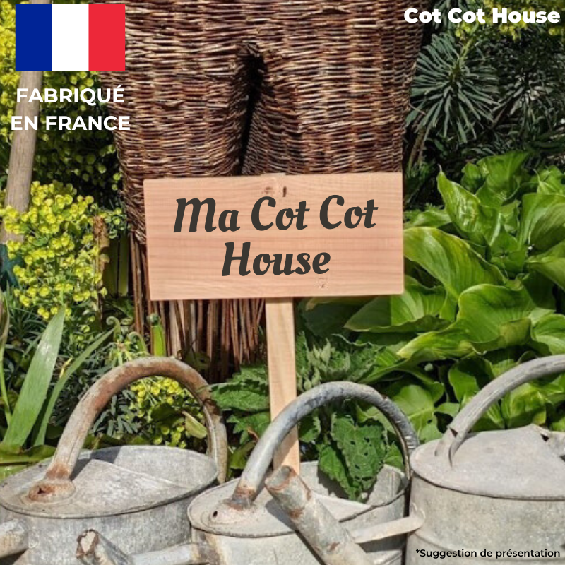 Pancarte en bois gravée extérieur déco - 18 - « ma cot cot house » - Cot Cot House - Image 1
