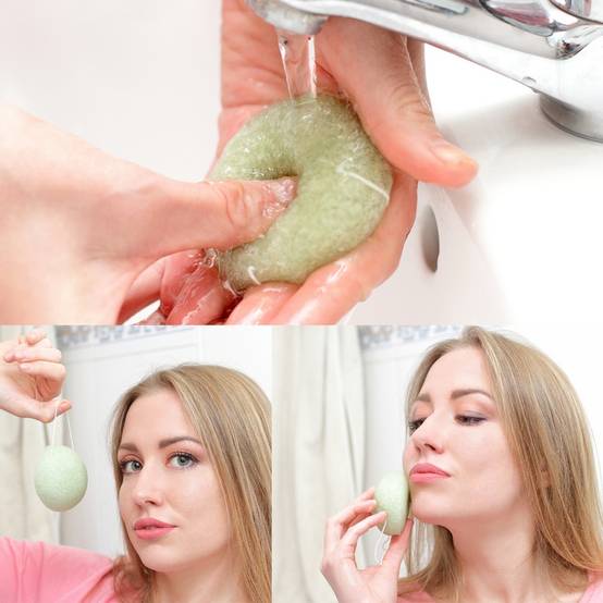 Sun&Sia - Éponge Konjac 100% Naturelle à l'Aloe Vera- Nettoie en Profondeur et en Douceur- Soin Visage Naturel- Tous Types de Peau - Image 2
