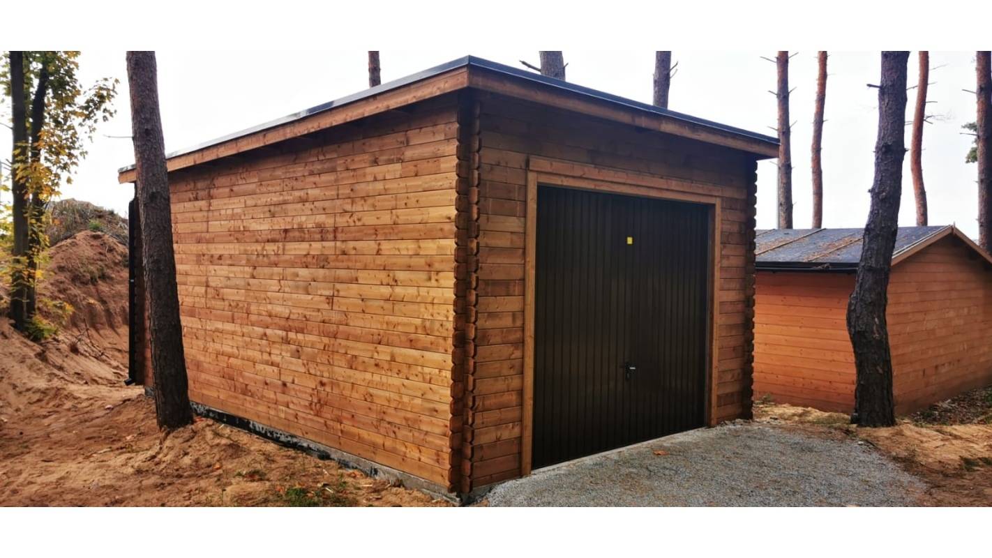Altanka - Garage en bois - 24m2 - 4x6m - imprégné - Ep. 28mm - couleur: marron - GAR23 - Imagen 4