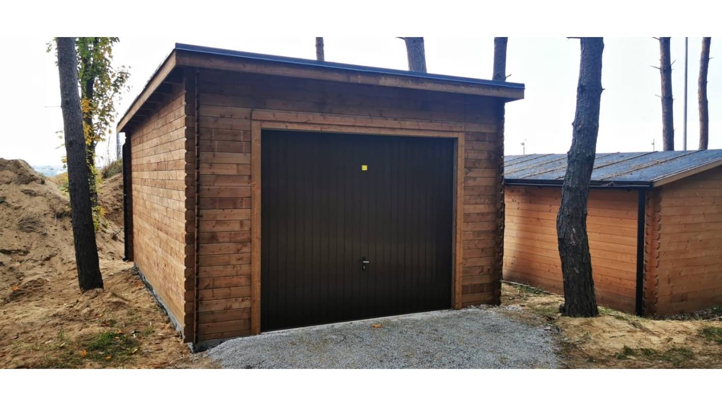 Altanka - Garage en bois - 24m2 - 4x6m - imprégné - Ep. 28mm - couleur: marron - GAR23 - Imagen 6