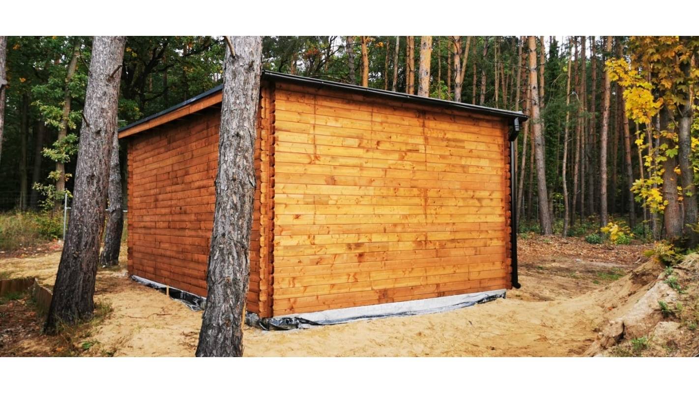 Altanka - Garage en bois - 24m2 - 4x6m - imprégné - Ep. 28mm - couleur: marron - GAR23 - Imagen 8
