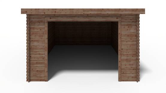 Altanka - Garage en bois - 24m2 - 4x6m - imprégné - Ep. 28mm - couleur: marron - GAR23 - Imagen 3