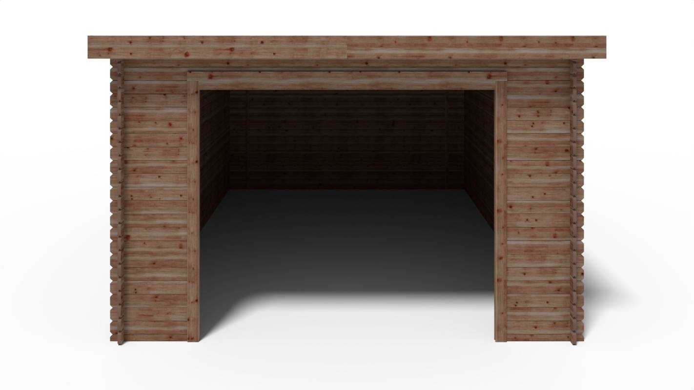 Altanka - Garage en bois - 24m2 - 4x6m - imprégné - Ep. 28mm - couleur: marron - GAR23 - Imagen 3