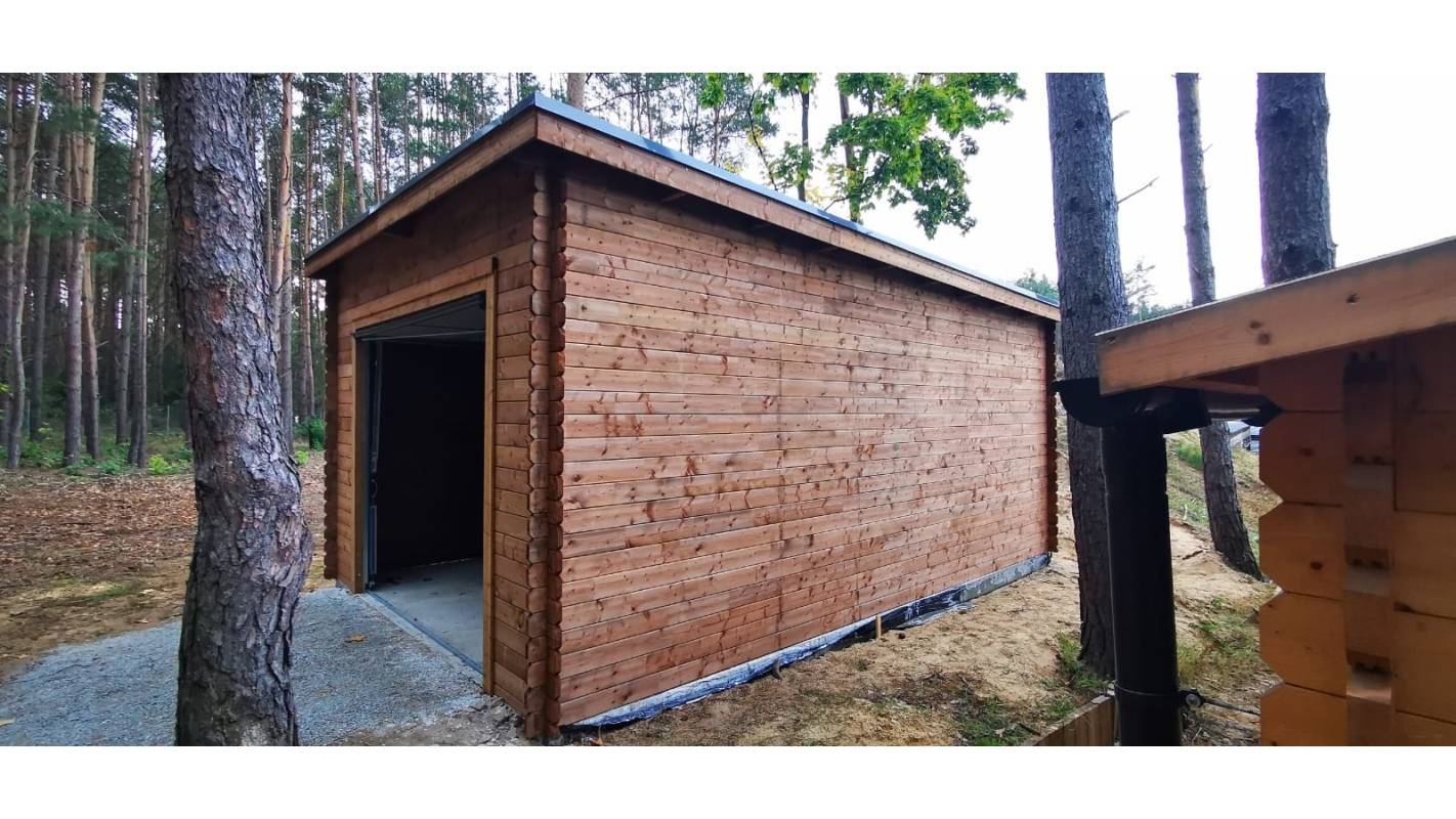 Altanka - Garage en bois - 24m2 - 4x6m - imprégné - Ep. 28mm - couleur: marron - GAR23 - Imagen 5