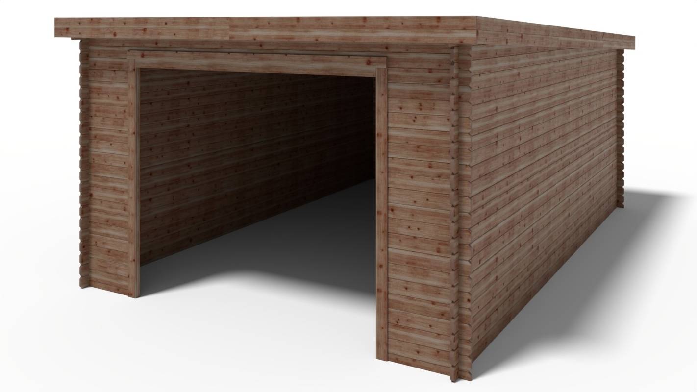 Altanka - Garage en bois - 24m2 - 4x6m - imprégné - Ep. 28mm - couleur: marron - GAR23 - Imagen 1