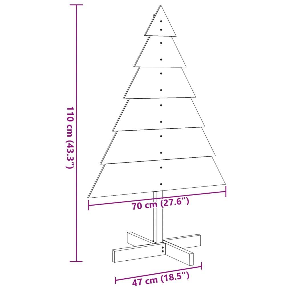 Sapin de Noël Décoratif en Bois Massif Style Rustique pour Intérieur/Extérieur 110 cm – ComfortXL Outdoor Living - Image 8