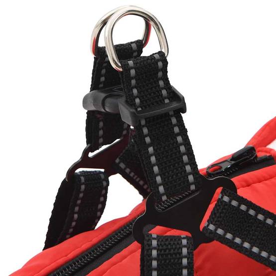 Manteau pour chien chaud et imperméable avec harnais intégré pour l'hiver Rouge L32 – ComfortXL Pet Living - Image 5