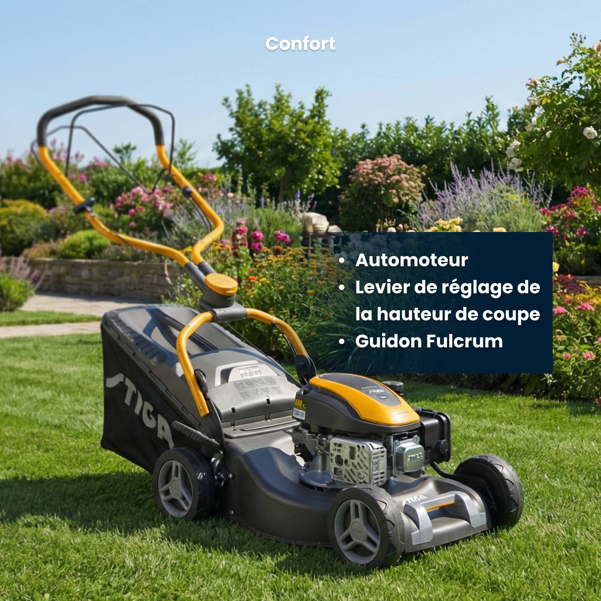 Stiga - Tondeuse Combi 548 S, moteur 139cc, largeur 46cm, bac 60L - STIGA - Image 6