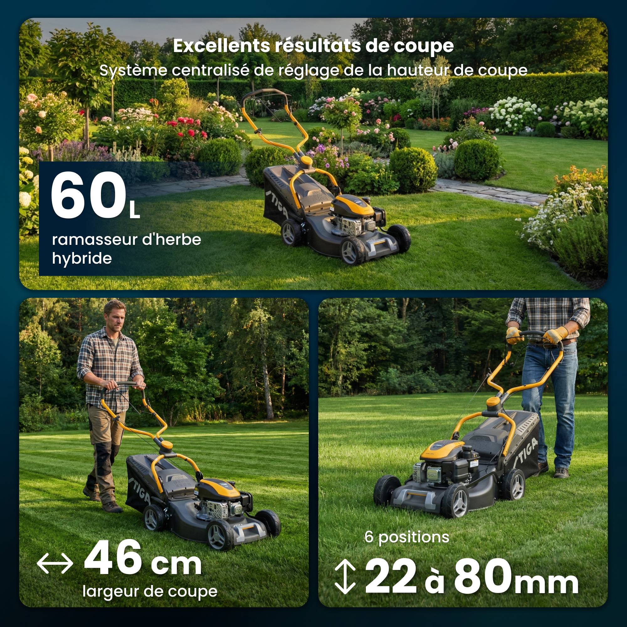 Stiga - Tondeuse Combi 548 S, moteur 139cc, largeur 46cm, bac 60L - STIGA - Image 4